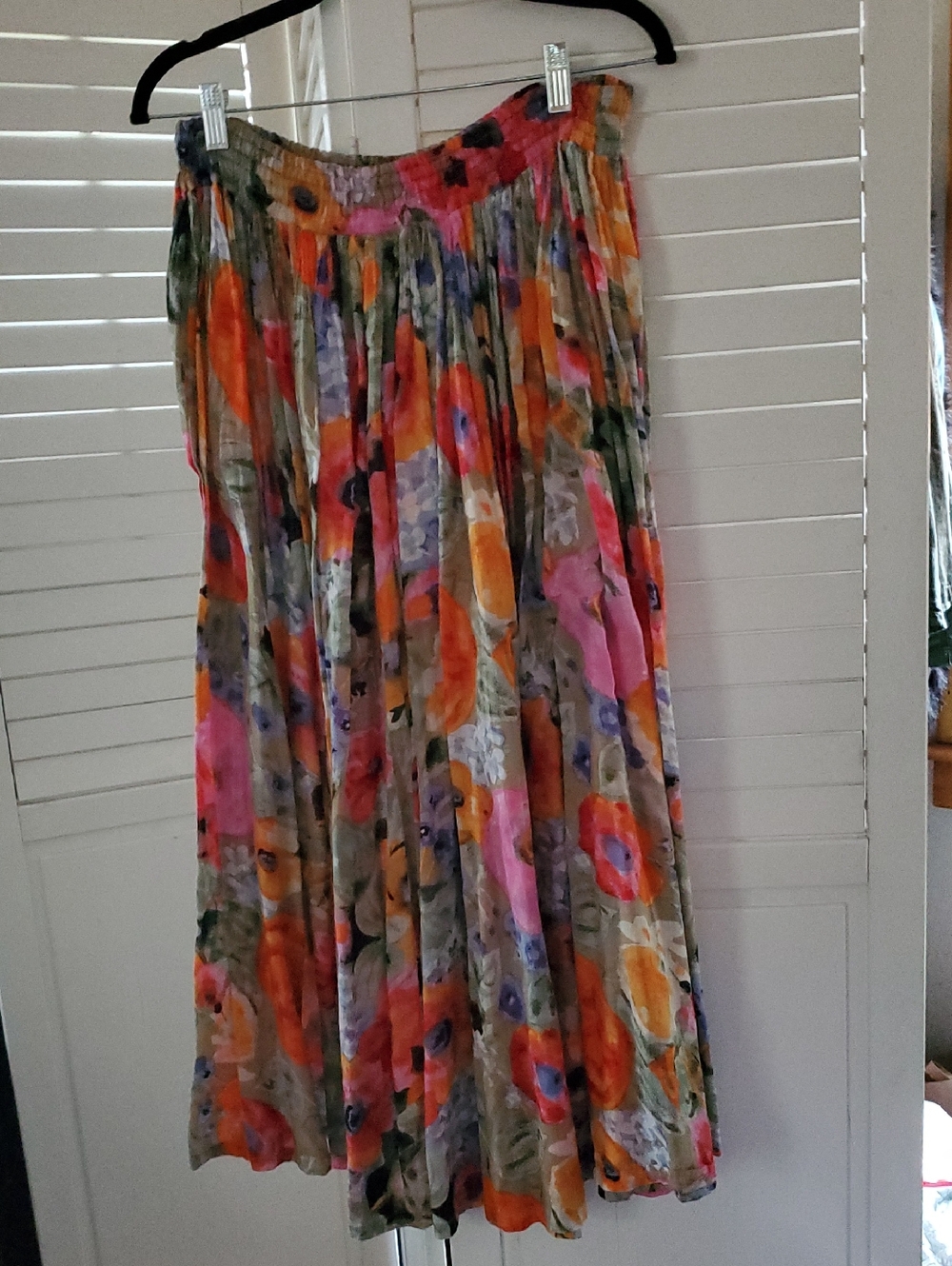 Express Floral Maxi Skirt in Orange, Pink and Green